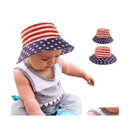 Chapéus de aba maçã da moda Fashion American Flag Hat algodão Capinho de verão Baby Men Women Sunsn Sun Drop Deliver