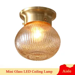 Ceiling Lights Lamparas De Techo LED Lamp American Simple H65 Copper Glass Hanglamp For Bedroom Stair Deco Light Fixture