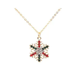Pendant Necklaces Wholesale Fashion Alloy Snowman Christmas Tree Necklace For Women Gold Chain Snowflake Clavicle Drop Delivery Jewe Dhvmt