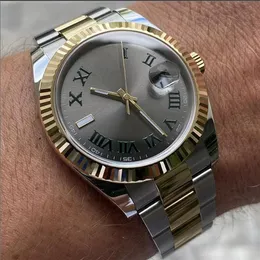 Men's Watch Datejust Trendy Gold Inlaid Stainless Steel Bracelet Sapphire Glass Roman Numeral Dial 2813 Automatic Movement Me2634