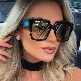 Lunettes de soleil classique marque carrée pour femmes mode luxe léopard surdimensionné 2023 tendance lunettes de soleil femme Vintage nuances UV400 lunettes de soleil