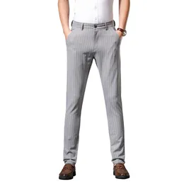 Męskie garnitury Blazers Autumn Bamboo Fibre Casual Pants Classic Style Fashion Business Grey Elaste Bawełniane spodnie