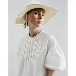 Tvådelad klänning Insis Emme2023 Summer Temperament Bubble Sleeve Medium Length Women's Loosed Slim