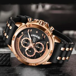 腕時計Relogio Masculino Lige 2023 Mens Watches Top Waterproof Quartz Wristwatch Men Business Clock Male Sport Chronograp