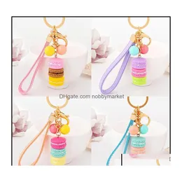 Key Rings Jewelry Resin Chain Aron Beads Pendant Keychain Holder Trinkets Keyring Aessories For Car Candy Color Fashion Women Bag Dr Dhfup