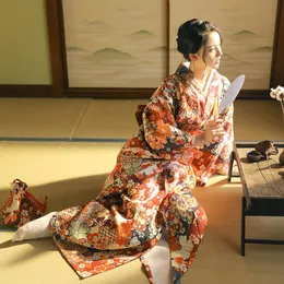 Ubranie etniczne Sprężyna japońska tradycyjna kimono kobiety gejisha kreatywne kwiaty wiśni Drukuj jukata przepustowość