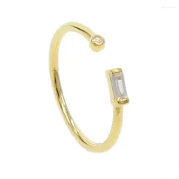 Anelli a grappolo Moda Minimal Fine 925 Sterling Silver Midi Anello per donna Ragazza Delicato Dainty Tiny Cz Open Adjust Vermeil JewelryCluster E