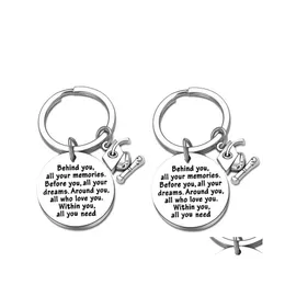 Key Rings 2021 30Mm Creative Ring Graduation Season Gift Doctor Hat Pendant Keychain Behind You All Your Memories Jewelry Accessorie Dhfp8