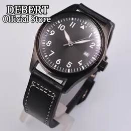 Wristwatches 40mm Men Watch Sapphire Crystal Black PVD Case NH35a Automatic Mechanical Date Male Custom LOGO Sterile Dial Men's WatchWri