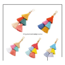 Key Rings Jewelry Colorf Bohemia Mtilayer Tassel Ring Handbag Purse Hang Wall Hanging Keychain Fashion Will And Sandy Drop Delivery 2 Dhijs