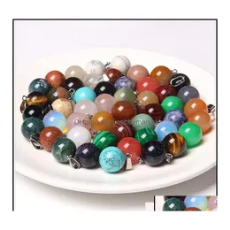 Charms Jewelry Findings Components Fashion Natural Stone Crystal Ball Pendants Pendum Column Agates For Making Diy Necklace Reiki Dr Dhrbn