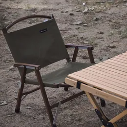 Obozowe meble wygodne składane krzesło z litego drewna alpinistyka trójkątna struktura lekka, odłączona ogród