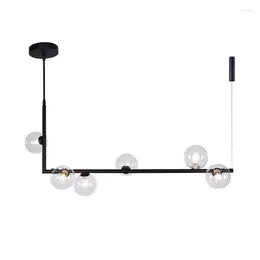 Pendant Lamps Lights Glass Nordic Long Ball Line Restaurant Bar Cafe Crossbar Lamp Luminaire Suspendu Led Light
