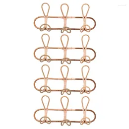 Hooks YO-4X Rattan Wall Kids Garments Organizer Rack Clothes Hat Hanging Hook Hanger Room Decor