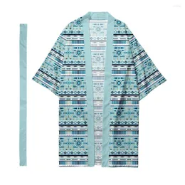 Ethnische Kleidung Herren, japanischer langer Kimono, Strickjacke, Samurai-Kostüm, böhmisches Nationalhemd, Yukata-Jacke