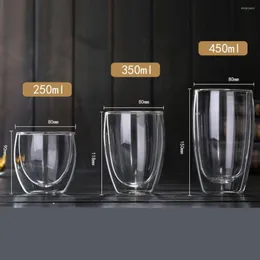 Wine Glasses Double-layer Glass High Temperature Heat-resistant Beer Mug Coffee Cup Insulated Flower Tea
