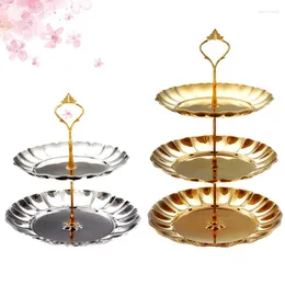 Plates Tier Stainless Steel Cake Stand Afternoon Tea Wedding Party Tableware Bakeware Shop Three Layer Rack ZM915