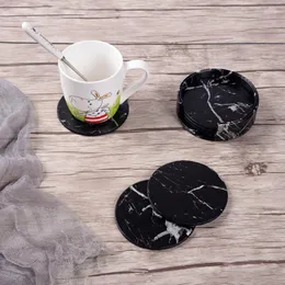 Table Mats 6Pcs Koop Lederen Marmer Drink Coffee Cup Mat Makkelijk Schoon Placemats Ronde Thee Pad Tafel Houder Onderze