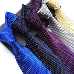 Bow Ties Silk Plaid Men Wedding Cravate Pour Jacquard Woven Slitte Party Business Formal Tie