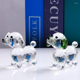 Dekorativa figurer K9 Crystal Lovely Dog Figuren handgjorda miniatyrglas Animal Craft Home Decor Ornament Trinket Gift Children Toy