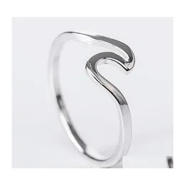 Pierścienie zespołu fala stop Sier Charms Rose Gold Pierścień Minimalistyczny biżuteria dla kobiet Walentynki Prezent Hurtowa dostawa Dh9cy Dh9cy