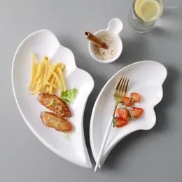 Plates Creative Ceramic Fruit Plate KTV Bar Snack Sallad Deep Restaurant Chicken Wings French Fries Cold Dish Placin