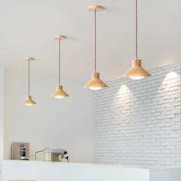 Pendant Lamps Nordic Modern Wood Lights E27 LED Hanging Lighting Lamp Fixture Kitchen Island Living Room Bedroom Bedside Home Decor