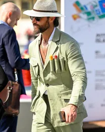 Ternos masculinos Blazers Light Green Workwear Suit de Design personalizado mais recente Tuxedo Homme Slim Fit Blesome Business Leisure Travel 2 Poucos