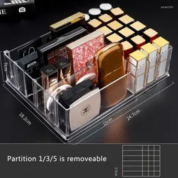 Storage Boxes Clear Various Compartments Makeup Organizer Cosmetic Make Up Tool Box Brush Holder Blush Lipsticks Organiser Drawer Case