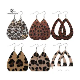 Dangle Chandelier Selling Classic Imitated Leopard Skin Earrings Big Water Drop Bohemia Statement Teardrop Leather Earringz Delive Dhizc