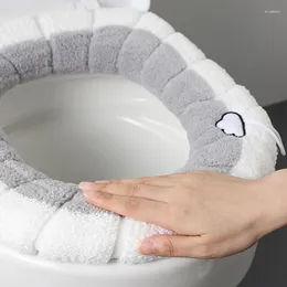 Coprisedili per WC Copriwater Morbido peluche con manico Lavabile Facile da pulire Autunno Inverno Mantieni calde le forniture per il bagno
