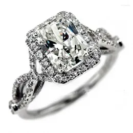 حلقات الكتلة choucong المجوهرات العتيقة 5A Zircon Stone 925 Sterling Silver Engagement Leats SZ 5-11 GiftCluster Brit22