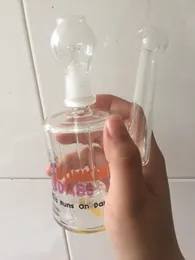 Neu kommen 5,9 Zoll Bubbler Rauchpfeifen Heady Glas Bong Wasserpfeife mit 14mm Dry Bowl Banger Carb Cap Perc Dab Oil Rig Bong an