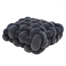 Almohada de Color sólido tejida a mano, almohadas con nudos, sofá, Cable decorativo, bola cuadrada, manta de felpa para decoración del hogar