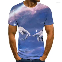 Erkekler Tişörtleri 2023 Tasarım Erkekler 3D Baskı Yıldızlı Gökyüzü Yaz Üstleri Kısa Kollu Moda T-Shirt XXS-6XL