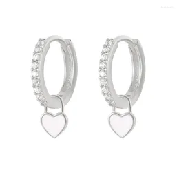 Hoopörhängen Aide 925 Sterling Silver Dripping Oil Heart For Women Pendientes Zircon Huggie Luxury Jewelero Joyero Gift