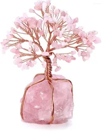 Biżuteria torebki górne czakra lecznicze kryształy miedzi miedziane drzewo owinięte na naturalny kwarc róży baza feng shui szczęście figurka
