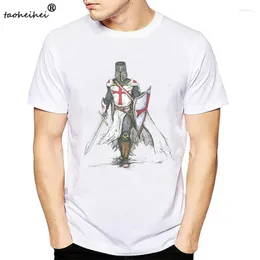 Herrar t skjortor templar riddare rolig anime skjorta män avslappnad kort ärm swag sommar vit t-shirt plus size homme