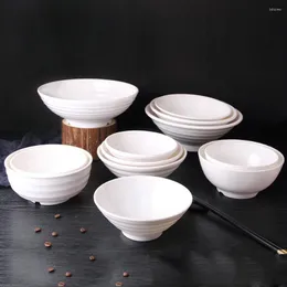 Bowls White Imitation Porcelain Melamine Tableware Restaurant Eating Bowl Japanese Plastic Ramen Instant Noodle Canteen Soup