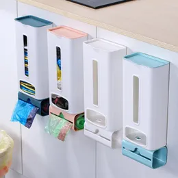 Storage Boxes Punch-Free Garbage Bag Box Put Collector Wall-Mounted Kitchen Convenient Removable Sorting