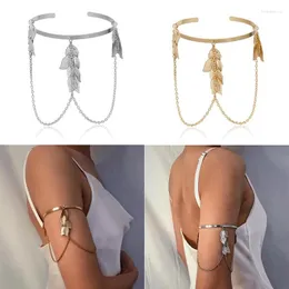 Bangle Arm Chain Retro Boho Leaves Upper Cuff Armband Slave Bracelet Jewelry Bracelete De Esqueleto Pulseras Trum22