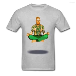 Camisetas masculinas LUCKY Modern Day St Patrick T-shirt Tattoo Man Shirt Meditation Tshirts Mens Cotton Grey Tops Cool Tee Hipster Clothes Fitness
