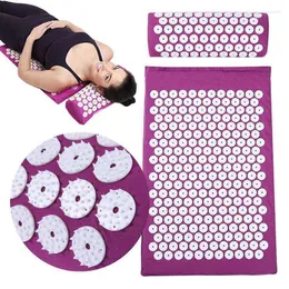 Kudde akupressurmatta för bakre fotnål Akupunkturplatta Set Yoga Massage Kuznetsov Applicator Spike Massager