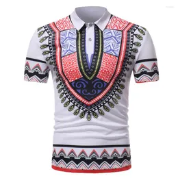 Мужская рубашка для причинной одежды в африканском стиле с коротки