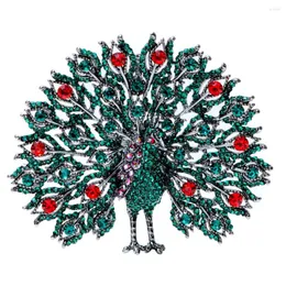 دبابيس Cindy Xiang Rhinestone Peacock for Women Luxury Green Color Vintage Animal Pin Association Association عالية الجودة