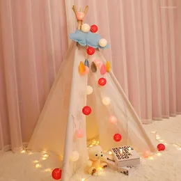 테이블 램프 3m Led Cotton Ball Garland Lights String 크리스마스 크리스마스 야외 휴가 웨딩 파티 아기 어린이 침대 요정 장식