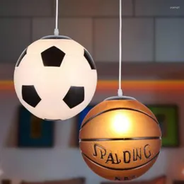 Lampy wiszące szklane żyrandol piłkarski Blue Ball Creative Restaurant Dekoracja pokoju