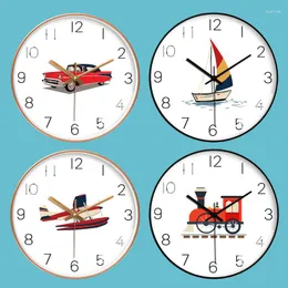 Zegary ścienne nordycka kreatywna kreskówka samolot samochodowy Żeglarstwo Kolock w kształcie 10 12 cali