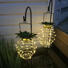 Nocne światła ananasowe dla Solar Energy Energy Lampa Cofnięt Żelazo LED Miedź Ogrodowa może elastycznie wodoodporne na zewnątrz oświetlenie wakacyjne