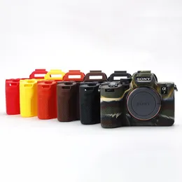 Kamera Çanta Aksesuarları Silikon Cilt Kılıfı Gövde Kapağı Koruyucu Sony A7 IV A7IV ILCE-7M4 için Aynasız Kamera Çantası